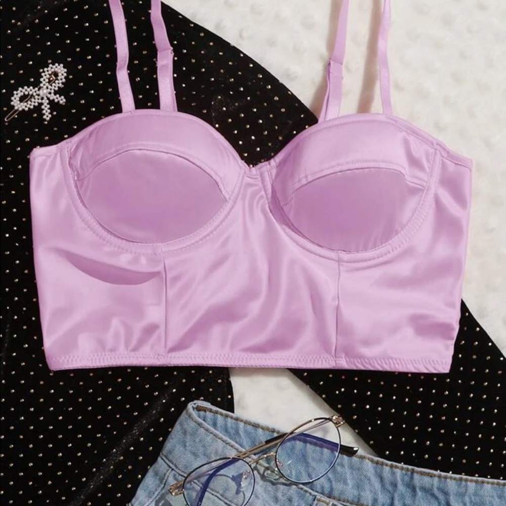 Lilac bustier crop top